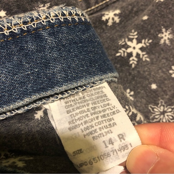 Vintage LL Bean Womens Size 14 Snowflake Flannel Lined Jeans Made In USA - Picture 5 of 11
